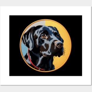 Black Lab Embroidered Patch Posters and Art